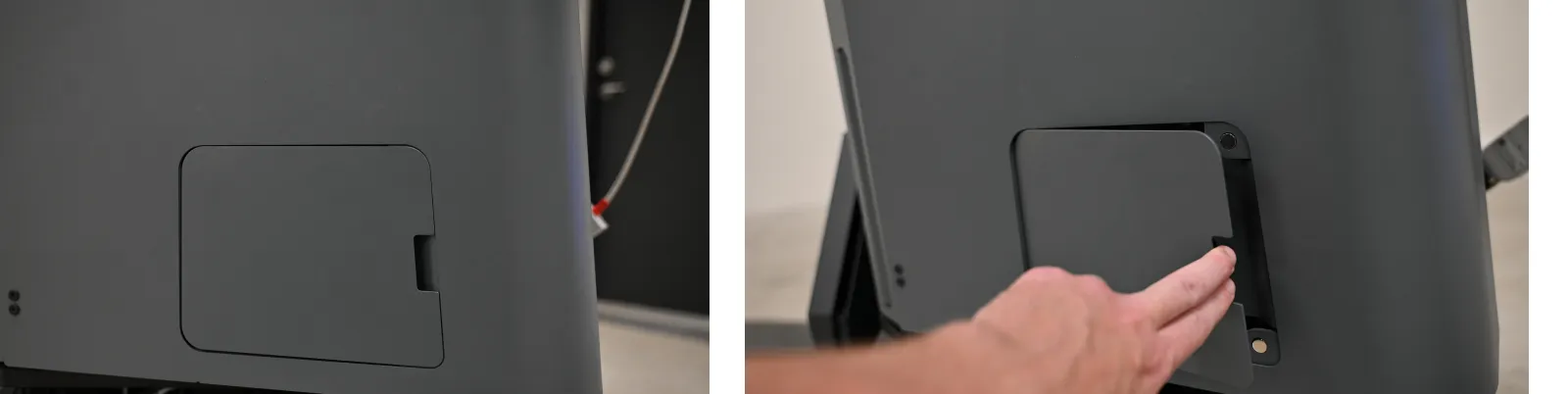 Click to view full size The power interface cover being removed.