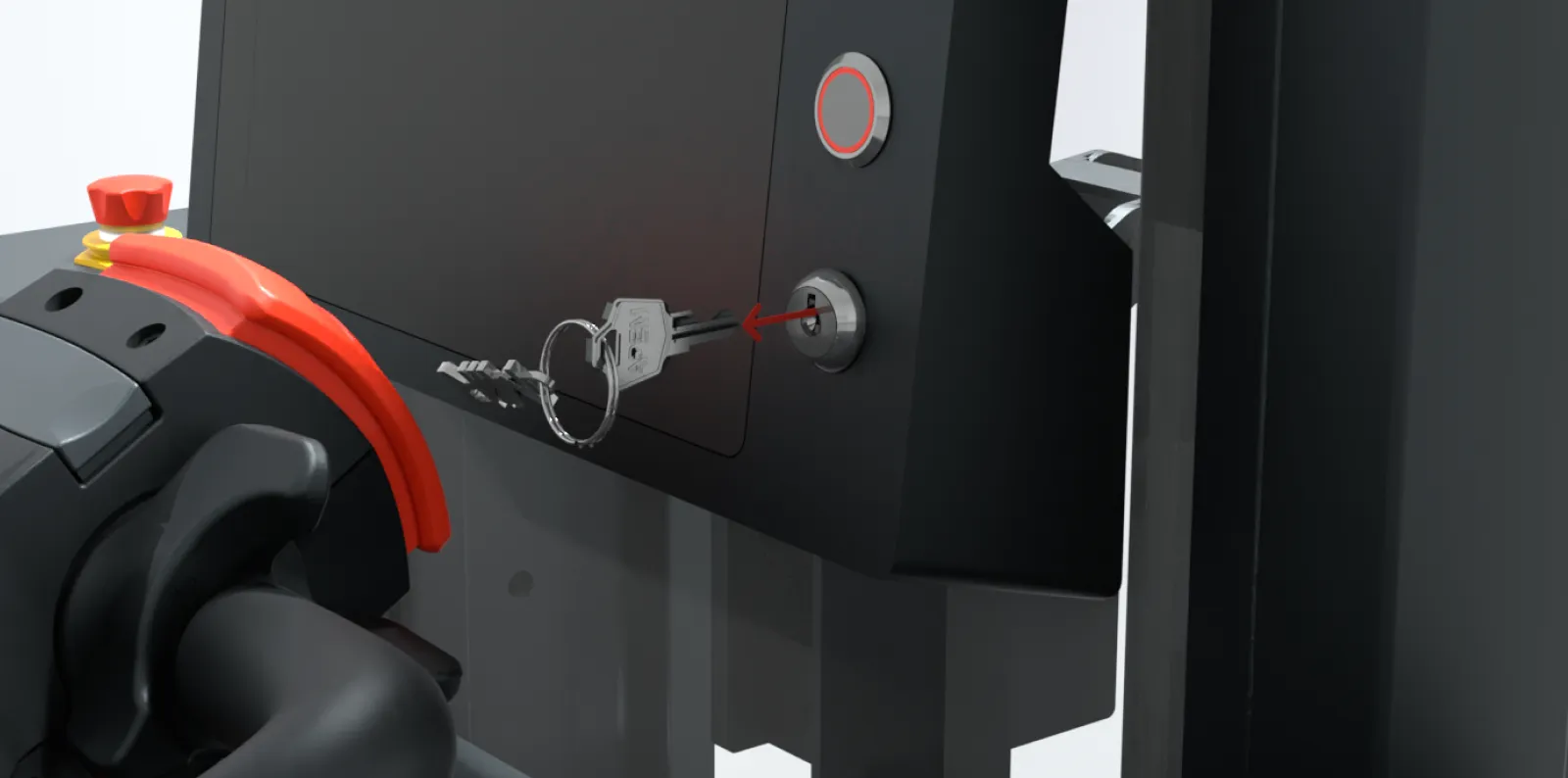 Key being removed from the control panel.