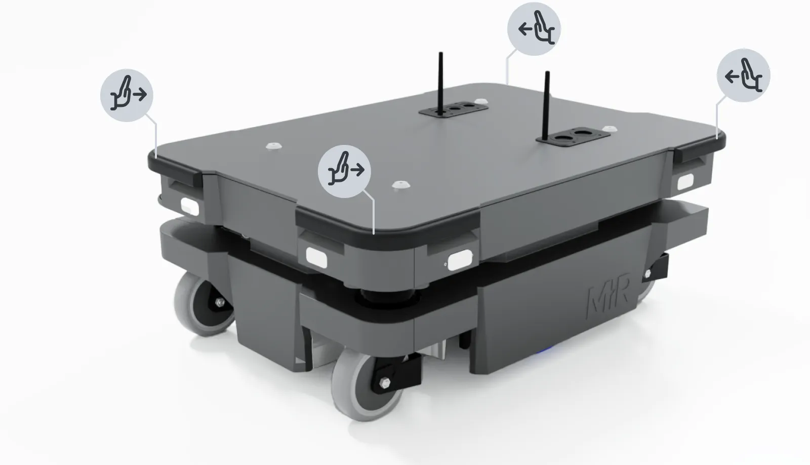 Pushing on corner bumpers and top cover