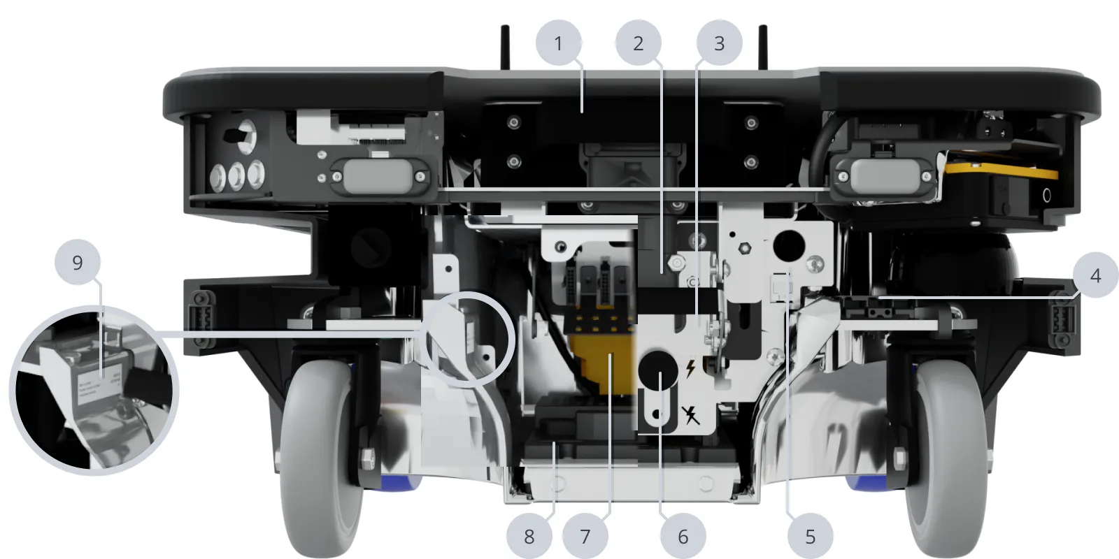 Click to view full size Identification of parts in the rear compartment