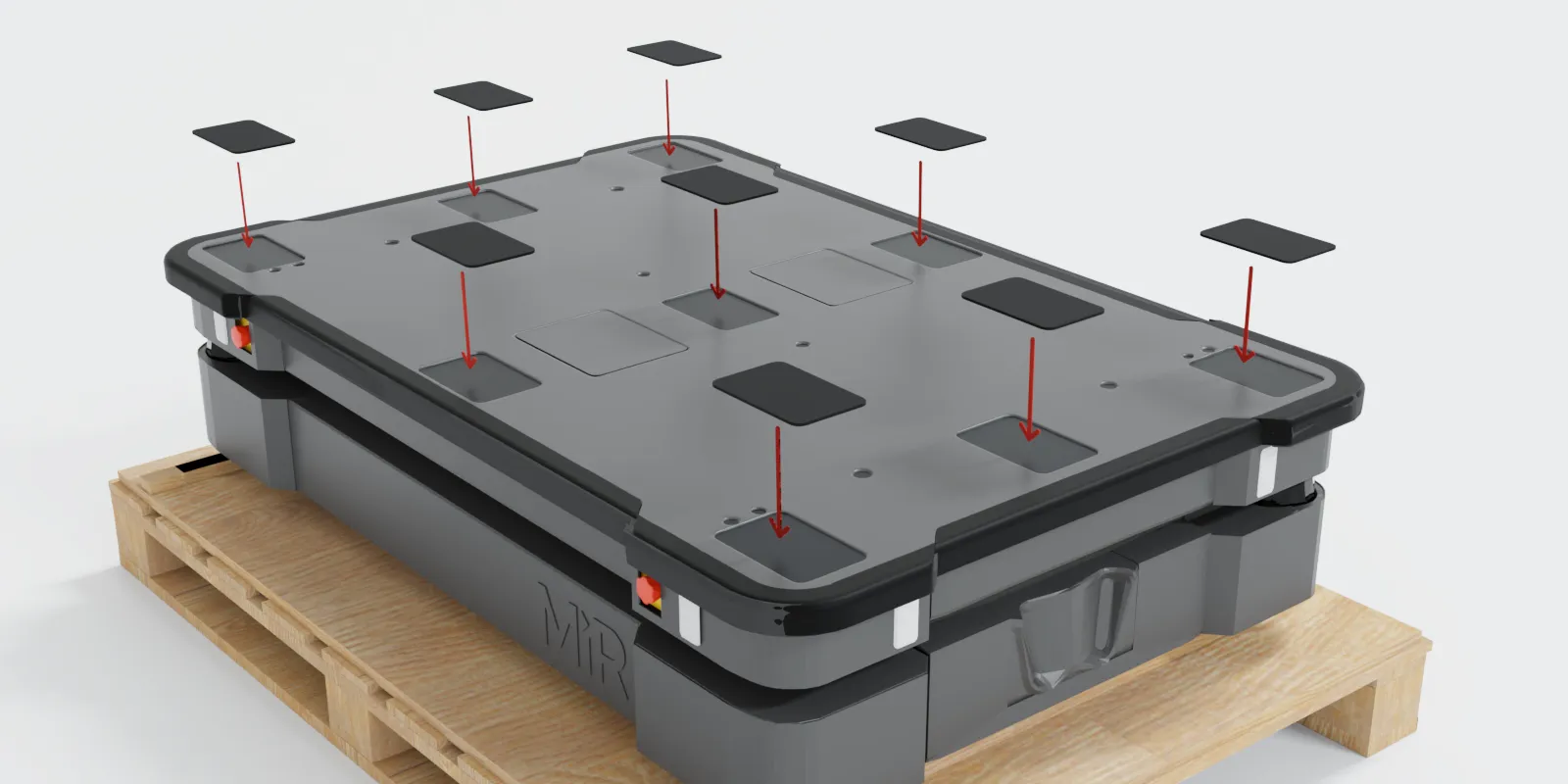 Click to view full size The anti-slip pieces are put on the robot.