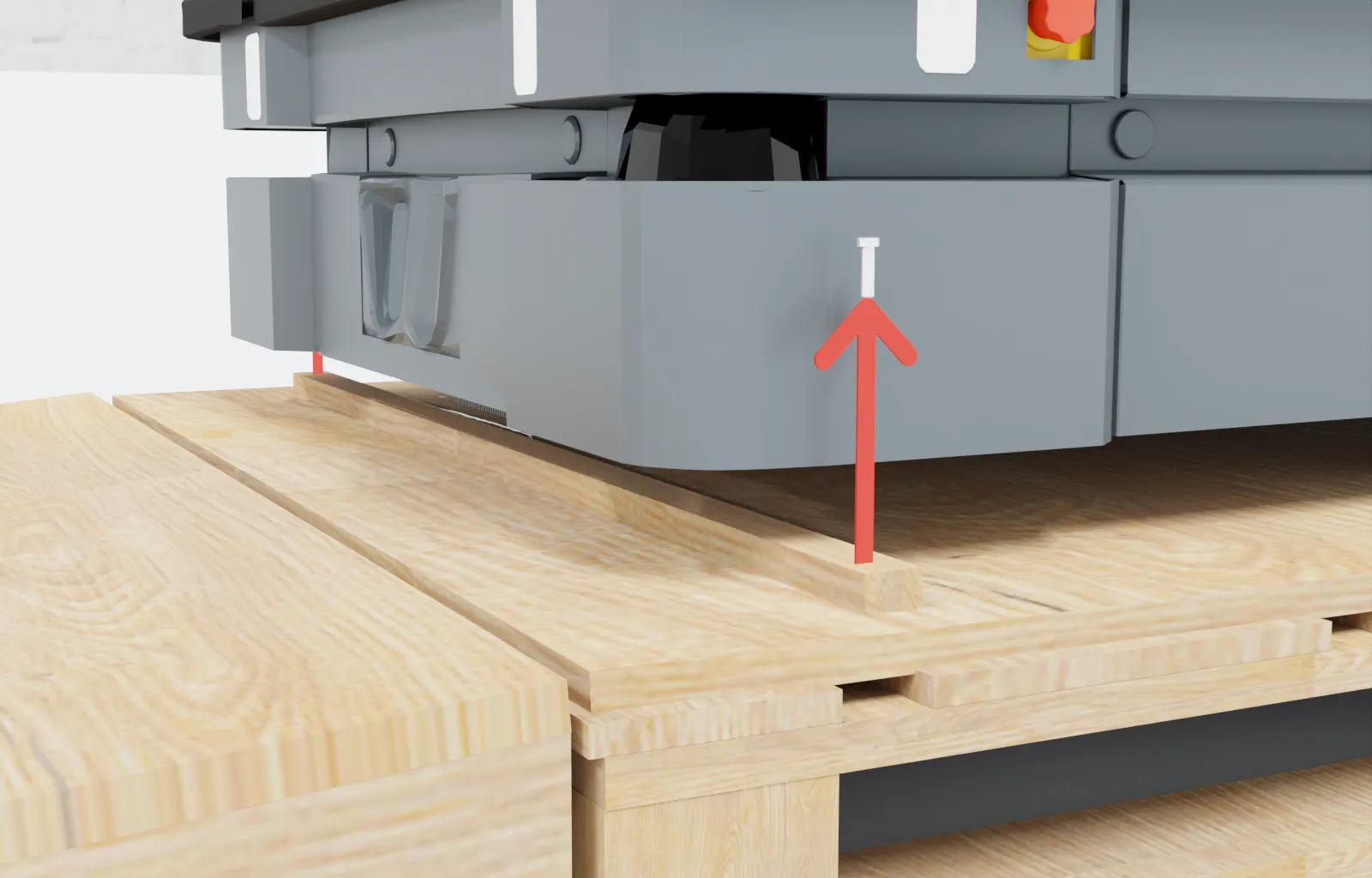 Click to view full size The wheel stop screws are removed.