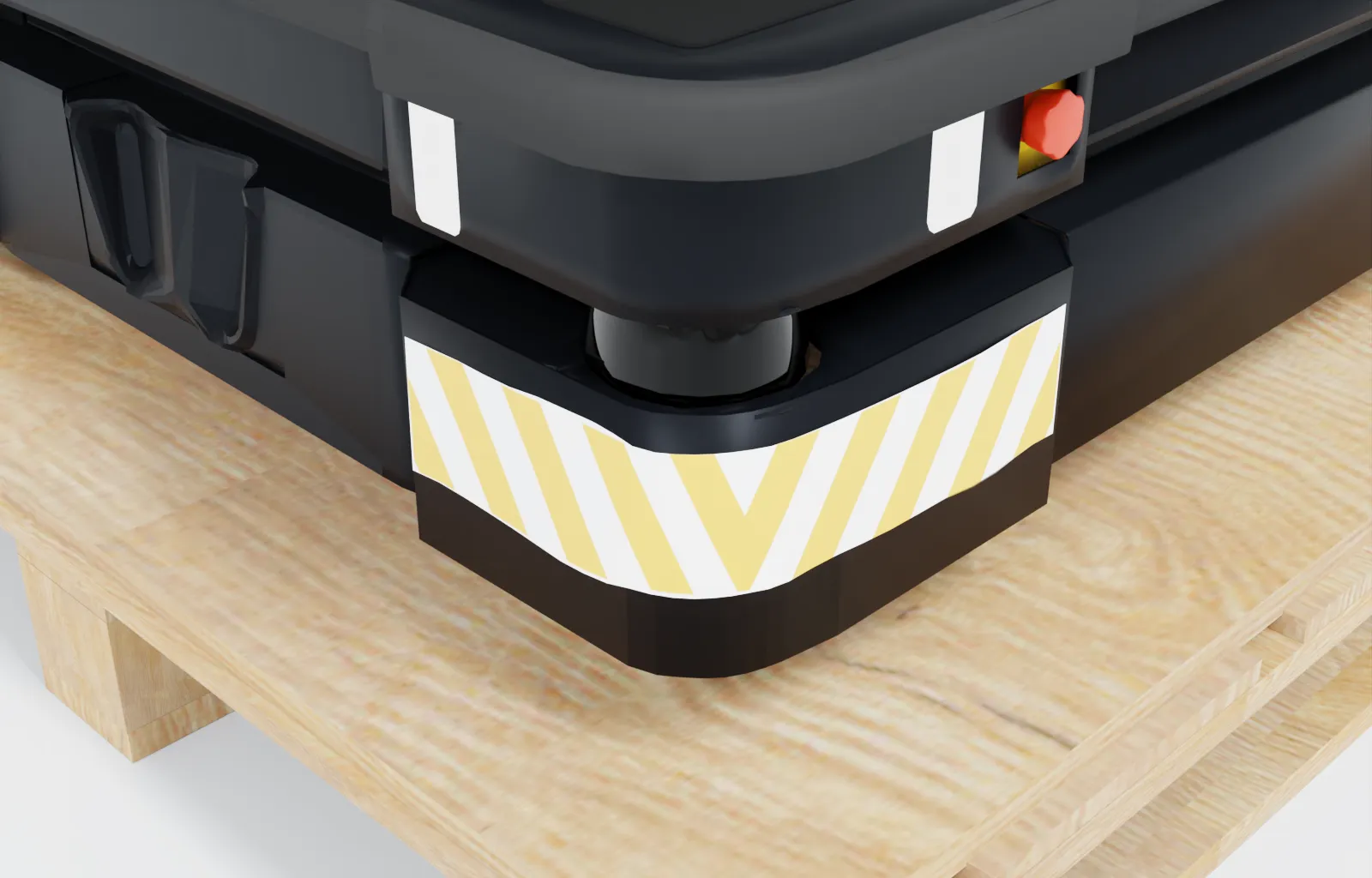 Click to view full size Visibility sticker on one of the robot's corners.